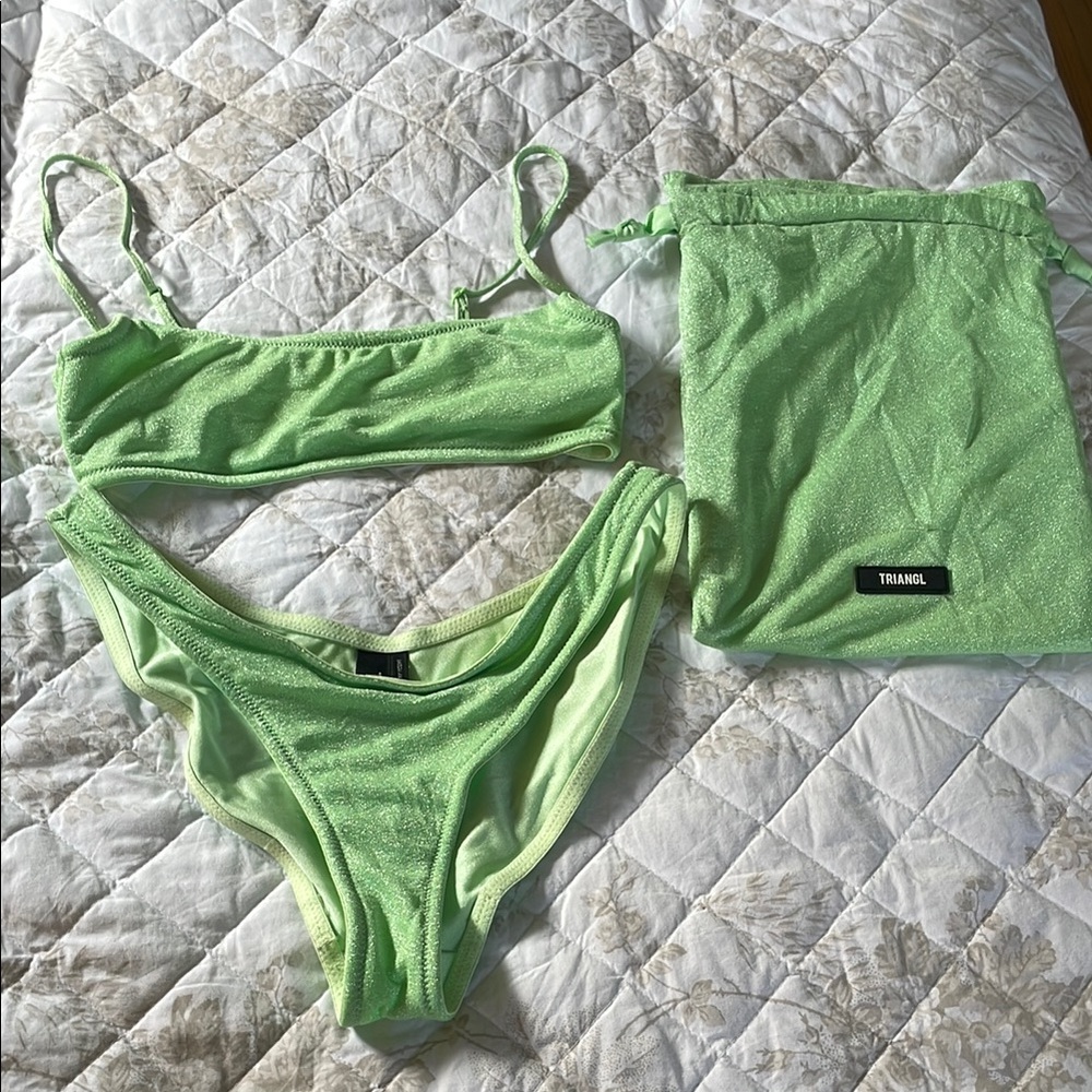 Triangl Lime Sparkle Bikini Set